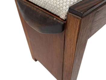 Art Deco Modernist Stool with De Ploeg fabric, 1920s